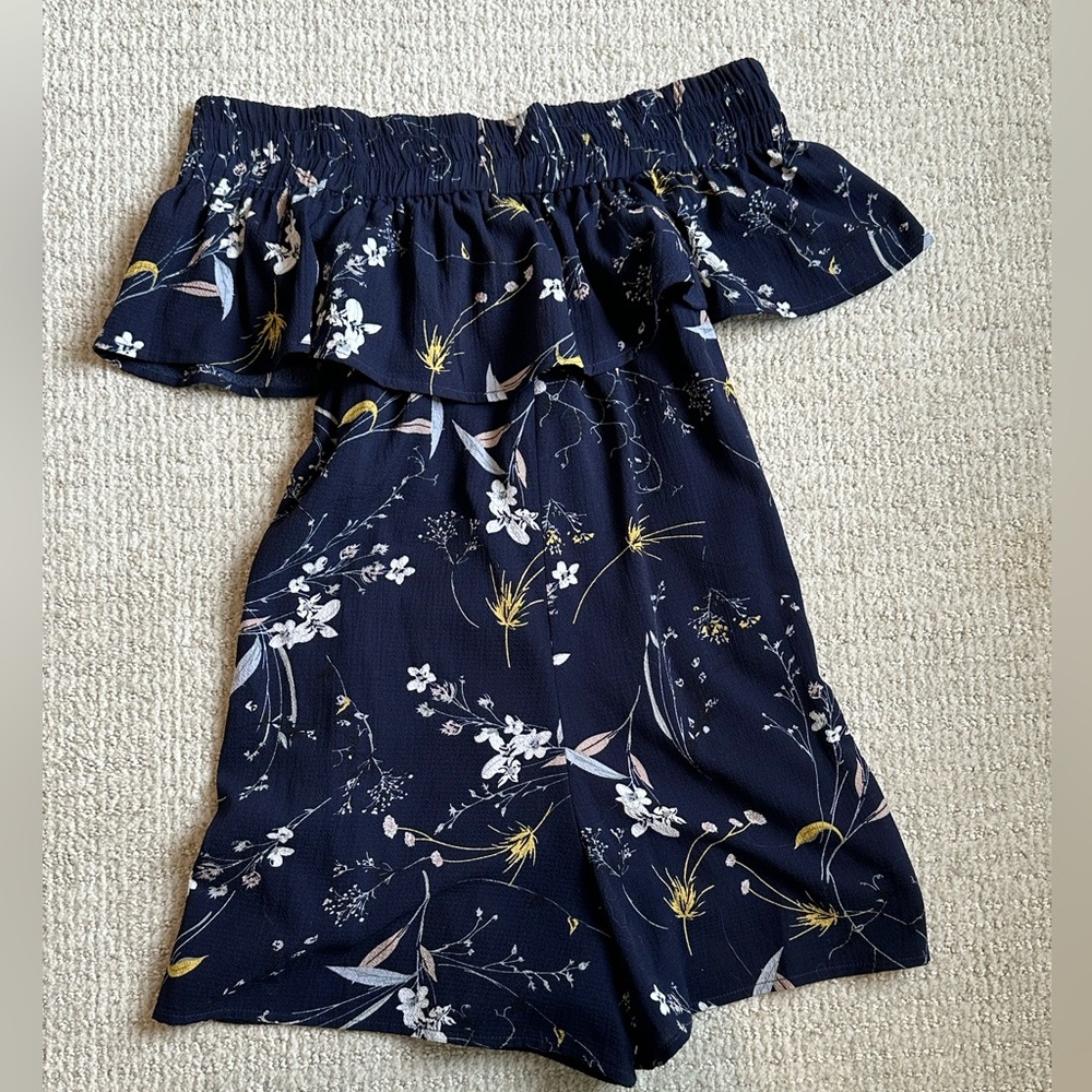 EUC Floral Strapless Romper